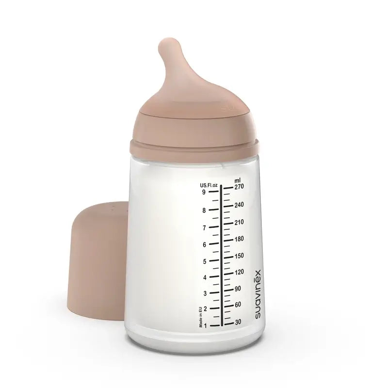 Suavinex Biberon anti-colique Zero Zero 270 Ml, débit moyen (M), +3 mois, moyen