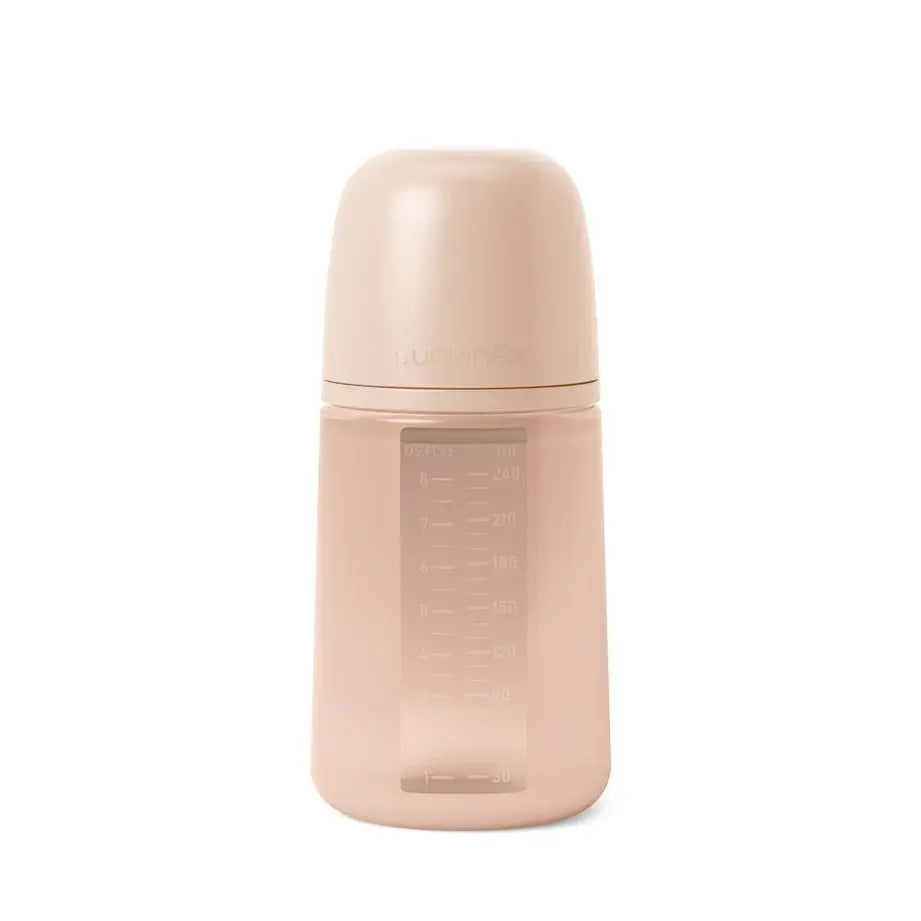 Biberon Suavinex avec biberon en silicone 240 ml, tétine physiologique Sx Pro, débit moyen (M). +3 Mois. Essence de couleur, Nude