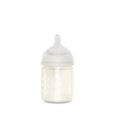 Suavinex Bouteille en verre 120 Ml. Tétine Physiologique Sx Pro Silicone. Biberon à débit lent. +0 Mois. Bonhomia, Beige