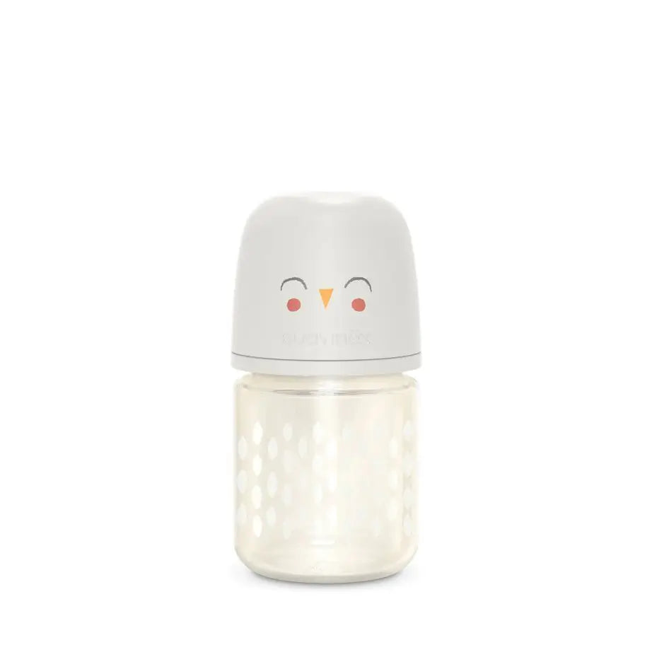 Suavinex Glass Bottle 120 Ml. Physiological Sx Pro Silicone Teat. Slow Flow Bottle. +0 Months. Bonhomia, Beige