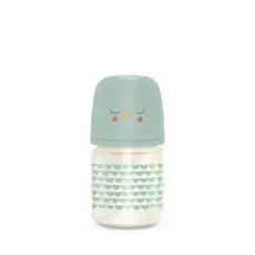 Suavinex Bouteille en verre 120 Ml. Tétine Physiologique Sx Pro Silicone. Biberon à débit lent. +0 Mois. Bonhomia, Vert