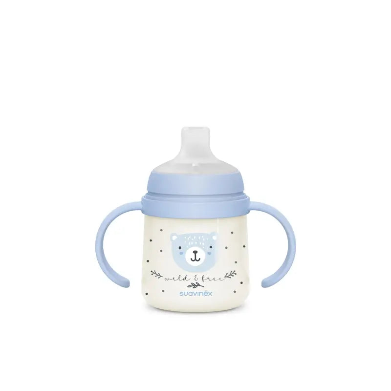 Suavinex Biberon de nuit Night & Day +6 mois Wild&Free Blue, 150 ml