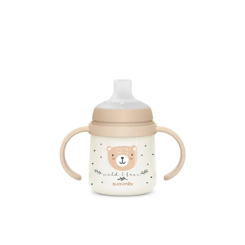 Suavinex Biberon de nuit Night & Day +6 mois Wild&Free Beige, 150 ml