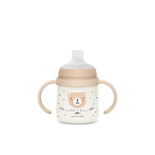 Suavinex Biberon de nuit Night & Day +6 mois Wild&Free Beige, 150 ml