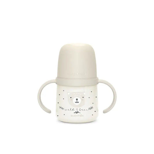 Suavinex Biberon de nuit Night & Day +6 mois Wild&Free Grey, 150 ml