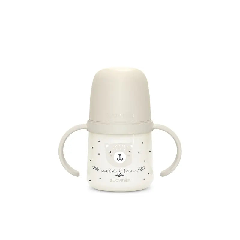 Suavinex Biberon de nuit Night & Day +6 mois Wild&Free Grey, 150 ml