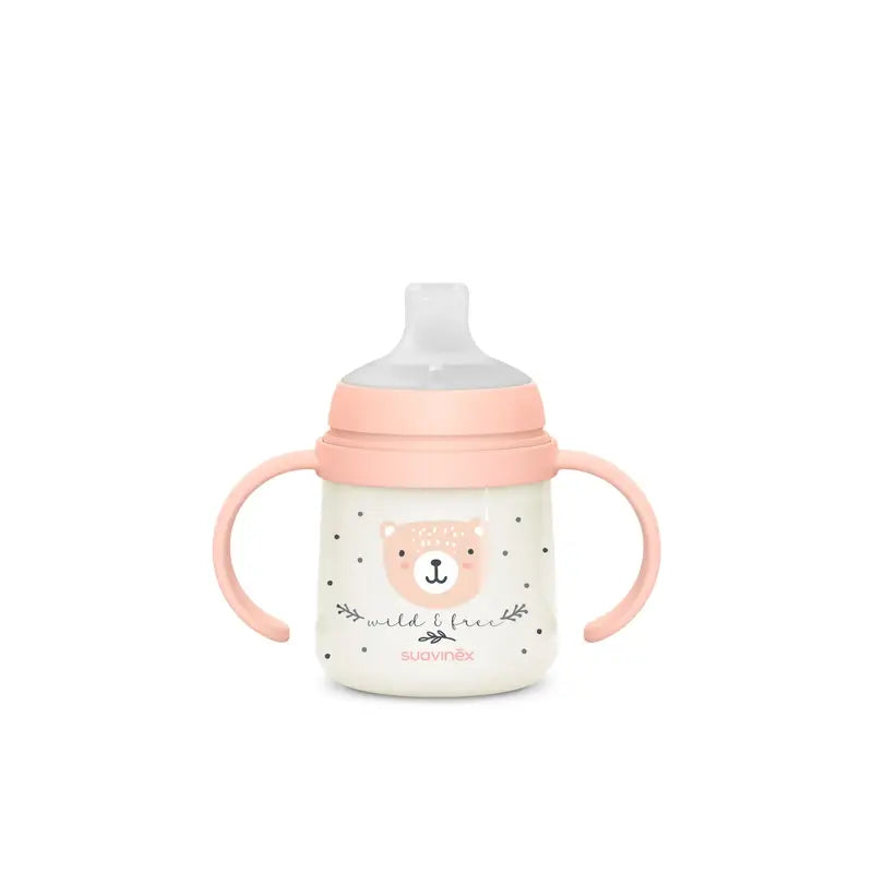 Suavinex Biberon de nuit Night & Day +6 mois Wild&Free Pink, 150 ml