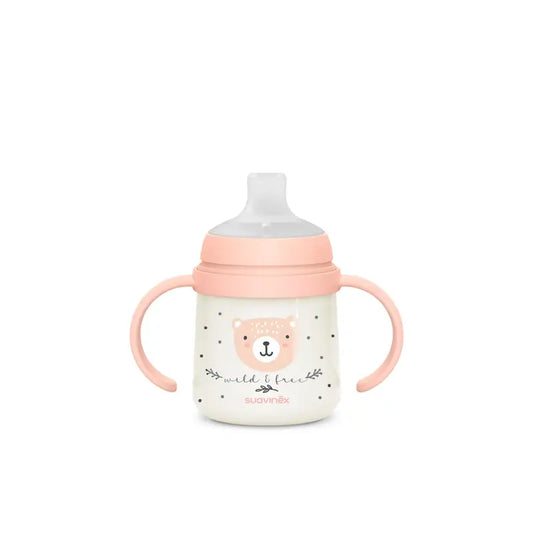 Suavinex Biberon de nuit Night & Day +6 mois Wild&Free Pink, 150 ml