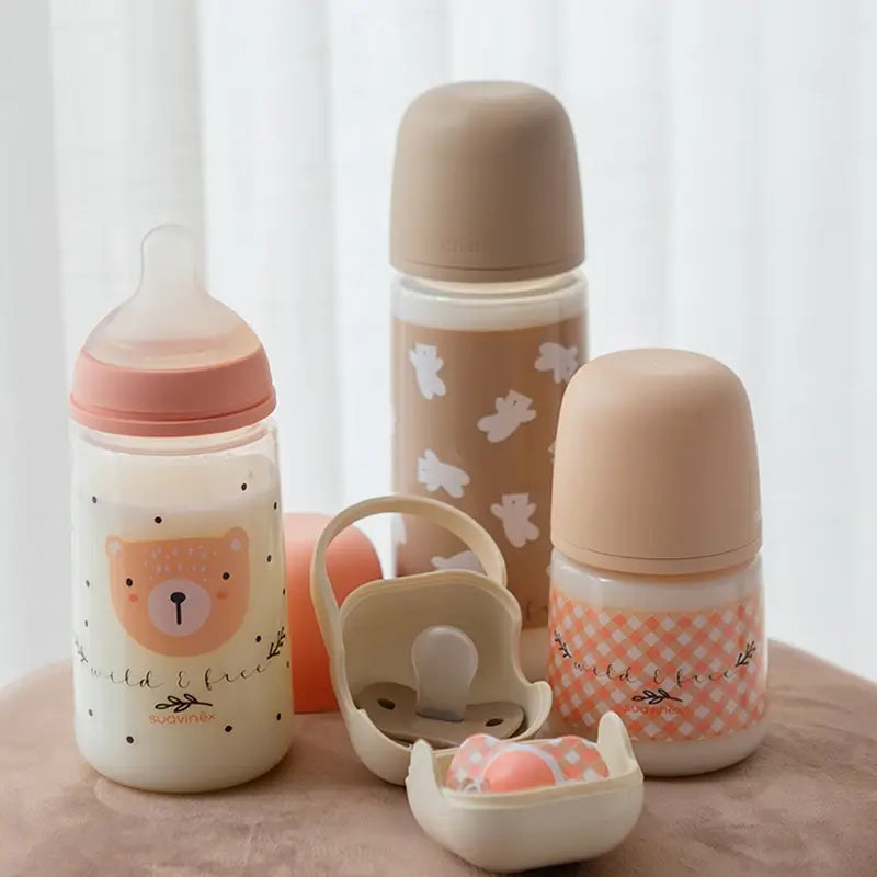Suavinex Sx Pro Teat Dense Flow Bottle (L) +6 Months Wild&Free Beige, 360 ml