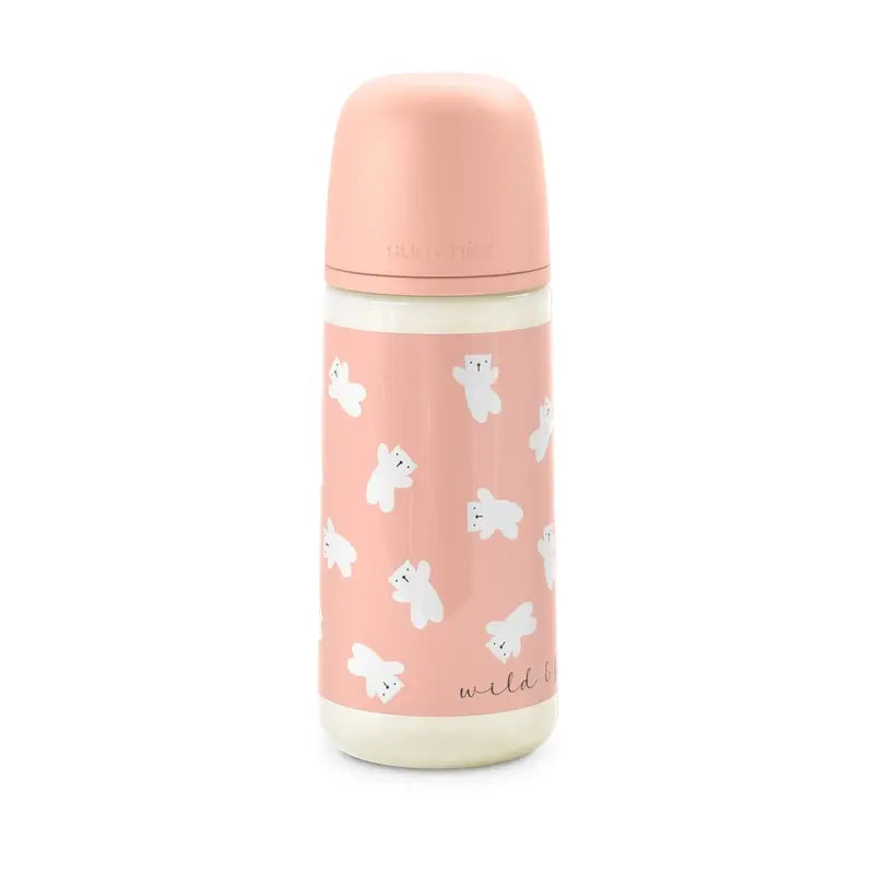 Suavinex Tétine pour biberon Sx Pro Dense Flow (L) +6 mois Rose Wild&Free, 360 ml