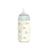 Suavinex Biberon en verre 240 ml, débit moyen (M), +3 mois, bleu Poésie