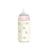 Suavinex Biberon en verre 240 ml, débit moyen (M), +3 mois, Poésie rose