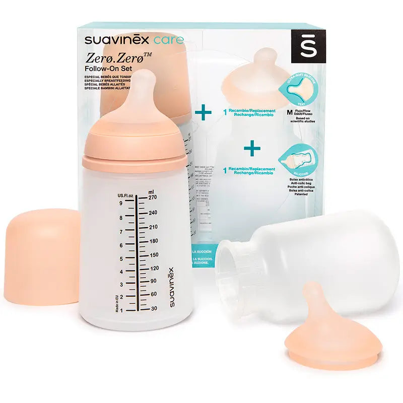 Suavinex Zero-Zero Bottle Set , 270 ml, Medium Flow