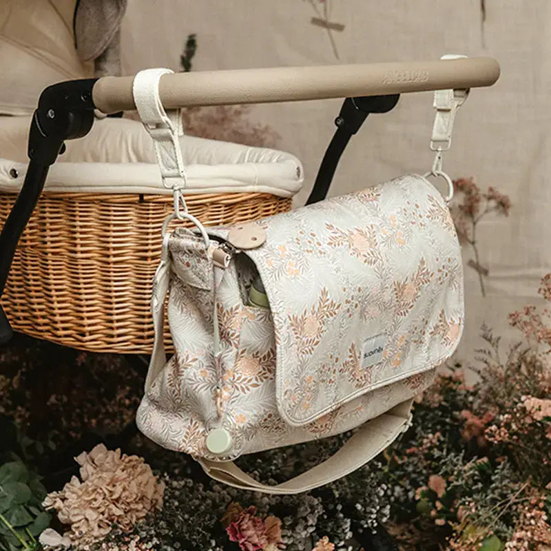 Suavinex Maternity Handbag Poetry Beige Printed Shoulder Bag