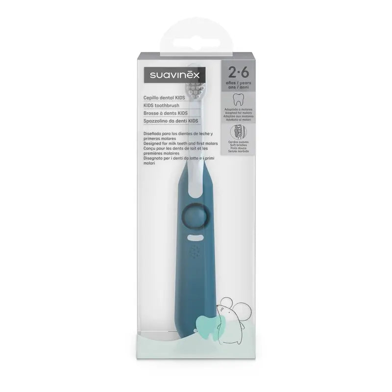 Brosse à dents Suavinex pour bébés de 2 à 6 ans, bleue