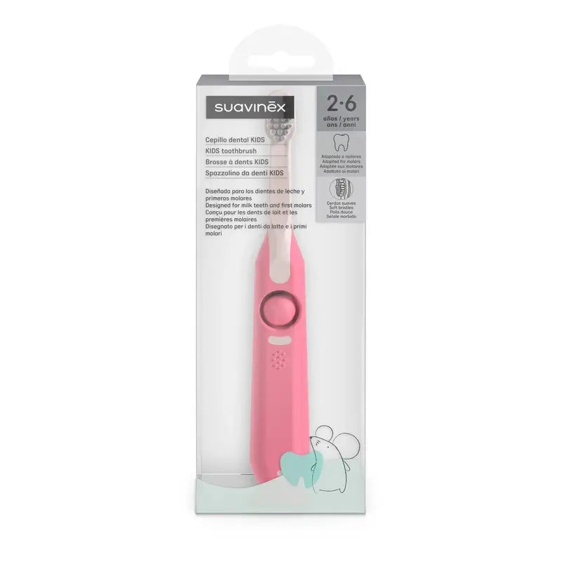 Brosse à dents Suavinex Brosse à dents pour nourrissons 2 à 6 ans, rose