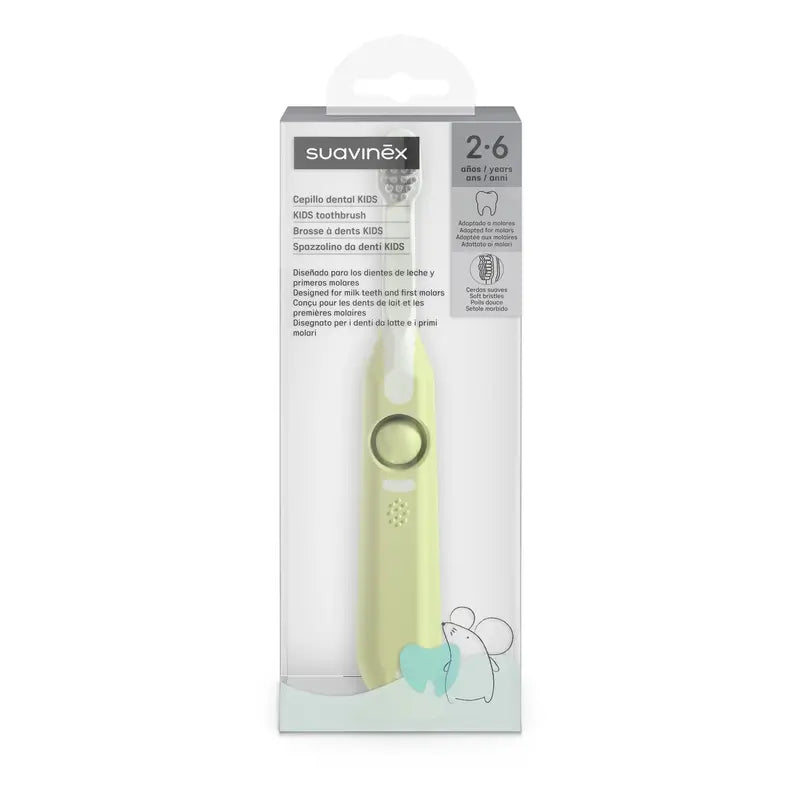 Brosse à dents Suavinex Brosse à dents pour bébés de 2 à 6 ans, verte