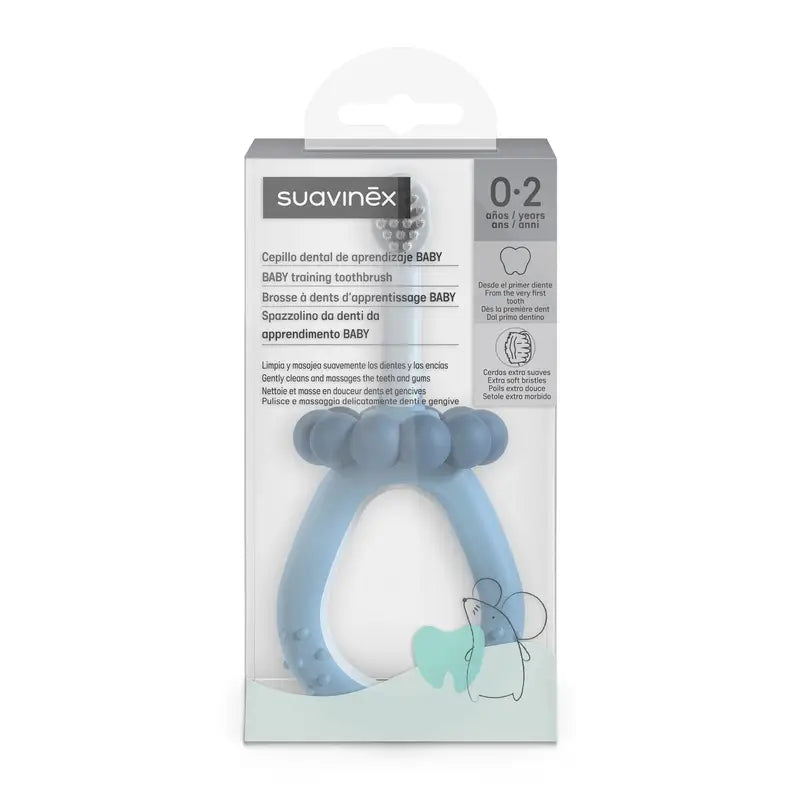 Brosse à dents Suavinex pour bébés 0-2 ans, bleu