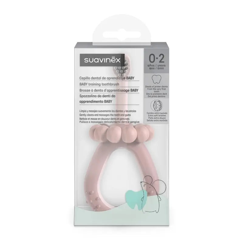 Brosse à dents Suavinex pour bébés 0-2 ans, rose