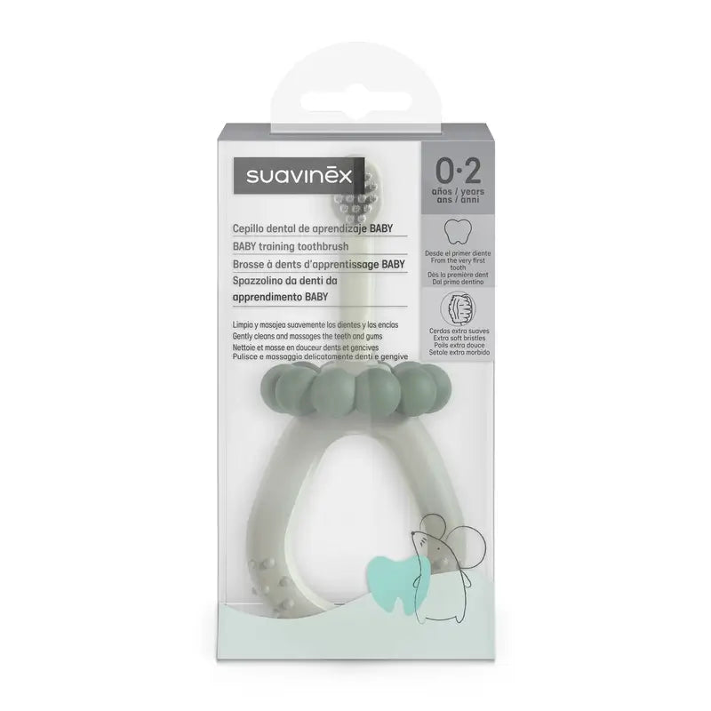Brosse à dents Suavinex pour bébés 0-2 ans, verte