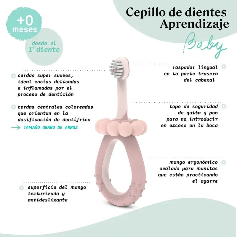 Brosse à dents Suavinex pour bébés 0-2 ans, verte