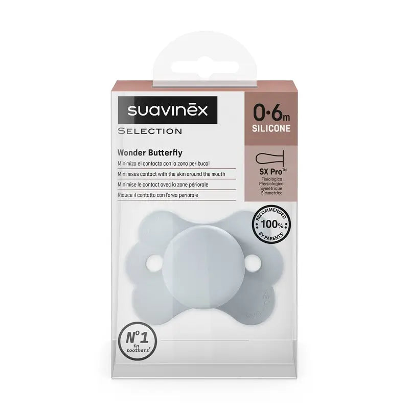 Suavinex Sucette Sx Pro 0/6 mois, Wonderland Plain Blue