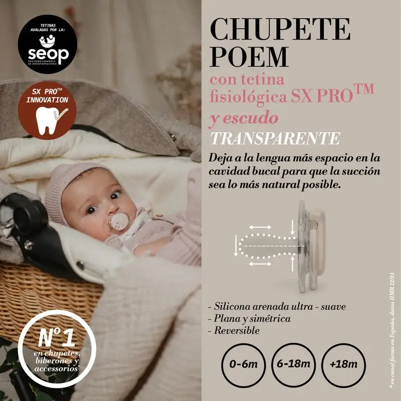 Suavinex Sucette Sx Pro 6/18 Mois, Poetry Blue