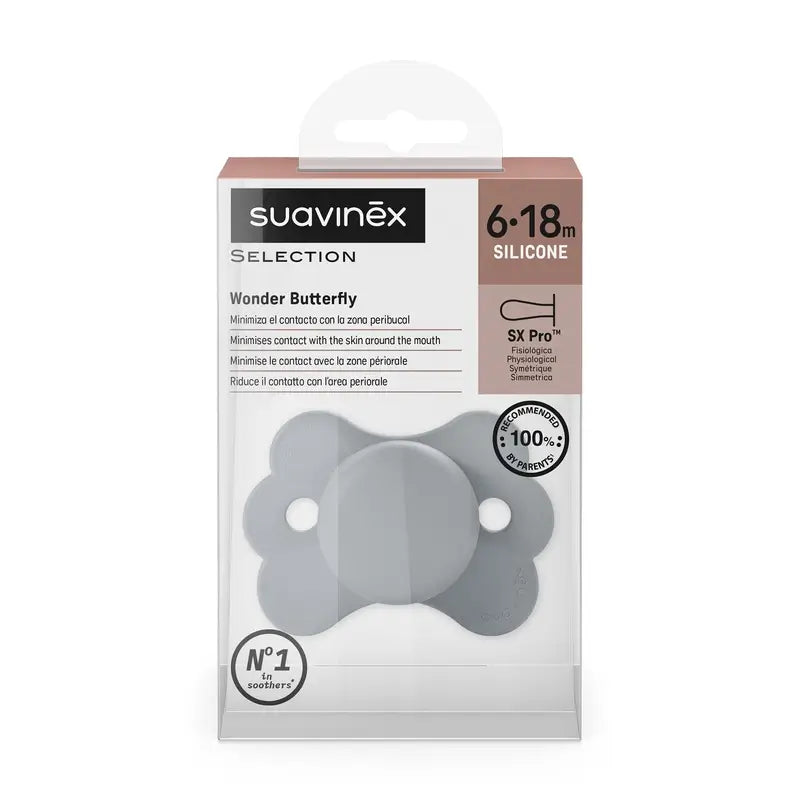 Suavinex Sucette Sx Pro 6/18 Mois, Wonderland Plain Blue