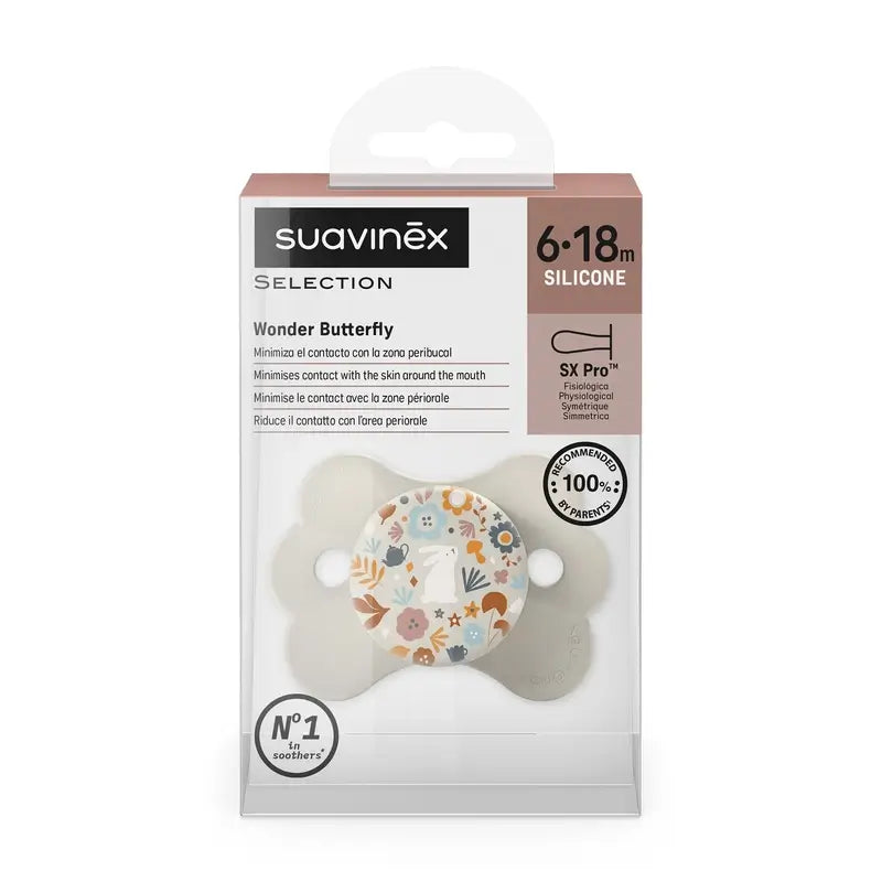 Suavinex Sucette Sx Pro 6/18 Mois, Wonderland Beige