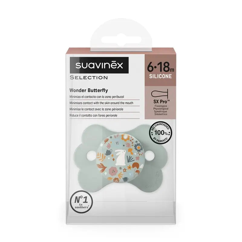 Suavinex Sucette Sx Pro 6/18 Mois, Wonderland Green