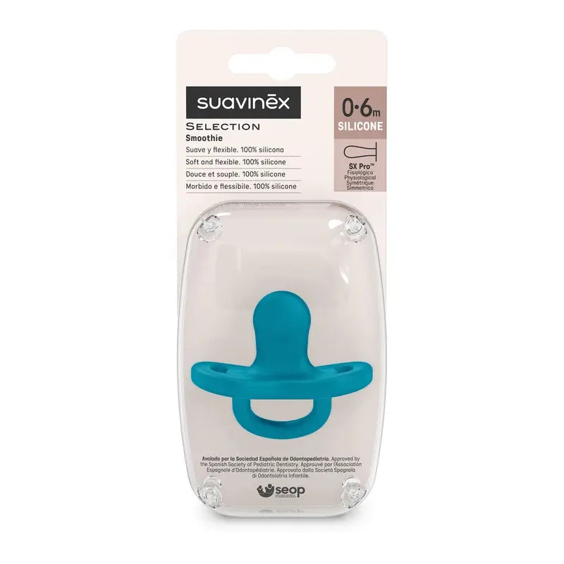 Suavinex Sucette en silicone Physiological Sx Pro, 0/6 mois, Deep Ocean