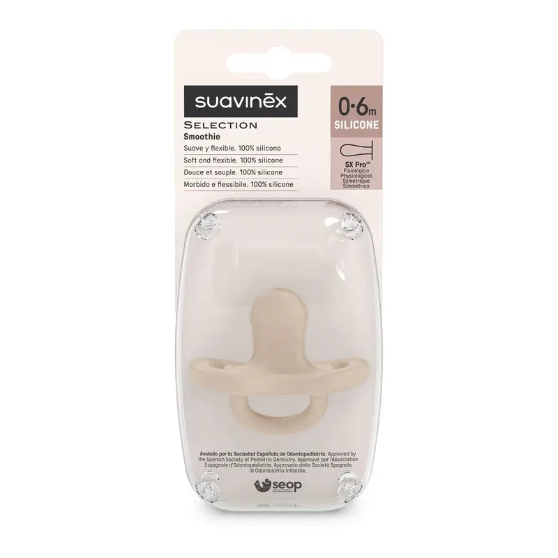 Suavinex Sucette All Silicone Soother Sx Pro, 0/6 mois, Irish Cream