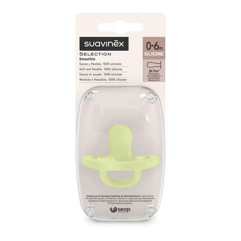 Suavinex Sucette Tout Silicone Physiologique Sx Pro, 0/6 Mois, Lime