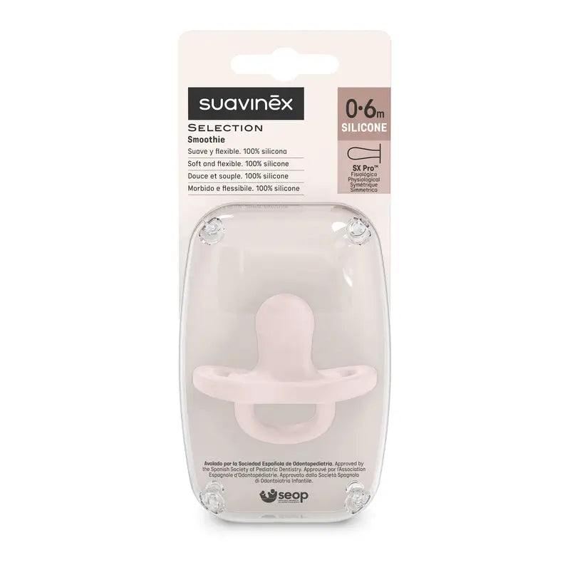 Suavinex Sucette All Silicone Sx Pro Physiological, 0/6 Mois, Rosewater