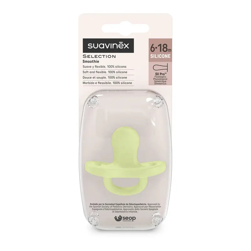 Suavinex Sucette en silicone Physiological Sx Pro, 6/18 mois, Lime