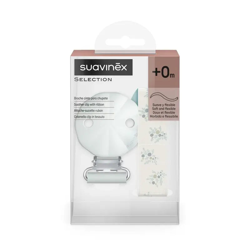 Suavinex Sucette en tissu +0 Mois, Bleu Poésie