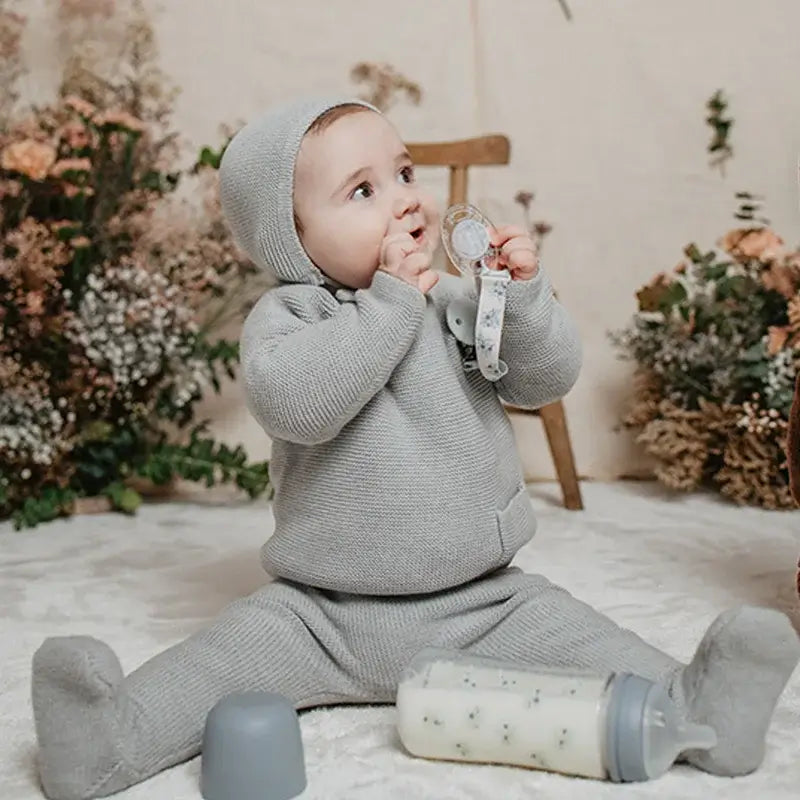 Suavinex Sucette en tissu +0 Mois, Bleu Poésie