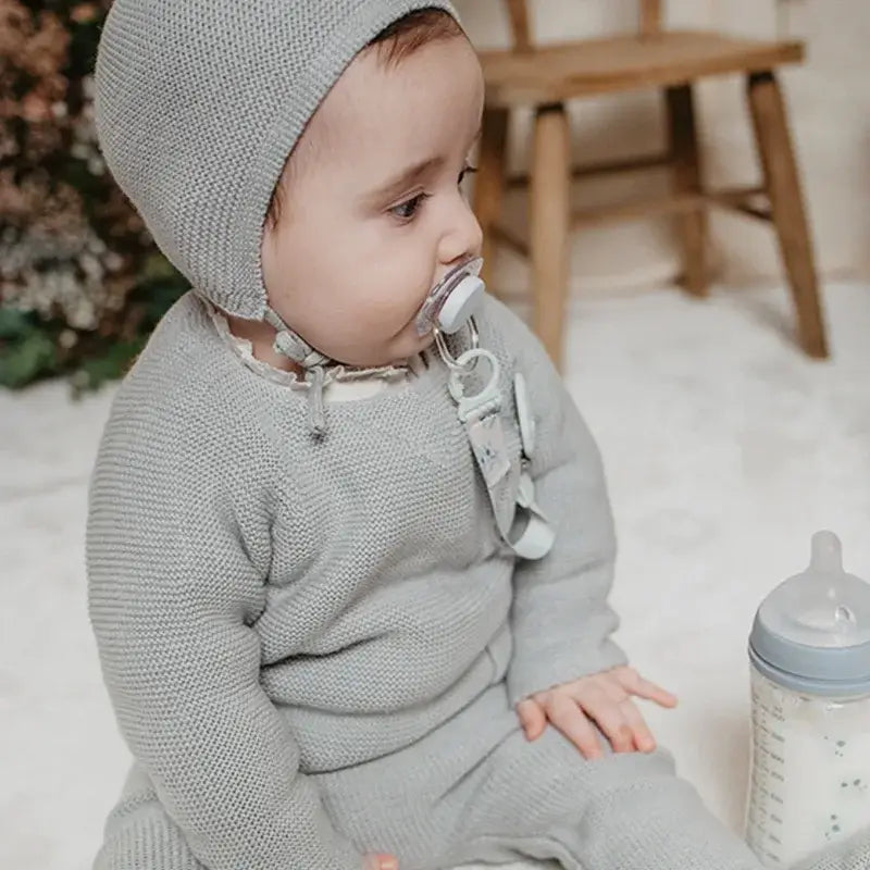 Suavinex Sucette en tissu +0 Mois, Bleu Poésie