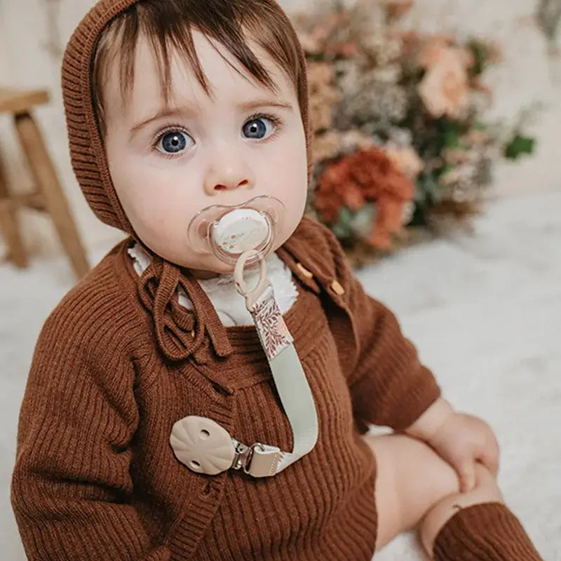 Suavinex Sucette en tissu +0 mois, Poetry Beige