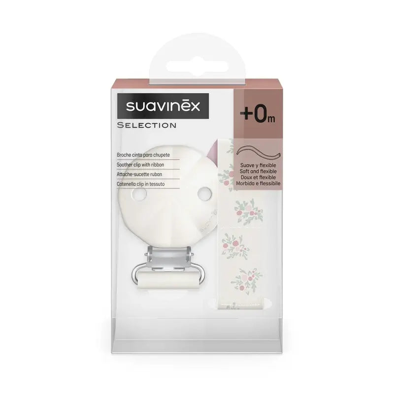 Suavinex Sucette en tissu +0 mois, Poetry Pink