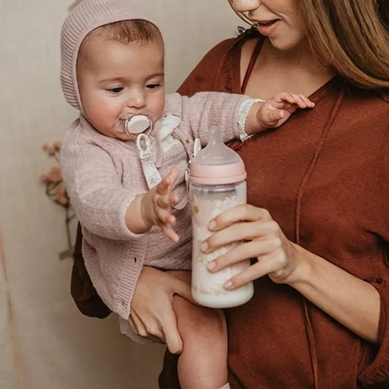 Suavinex Sucette en tissu +0 mois, Poetry Pink