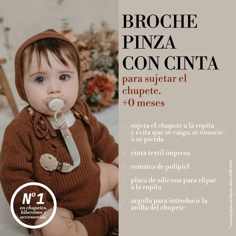 Suavinex Sucette en tissu +0 mois, Poetry Pink