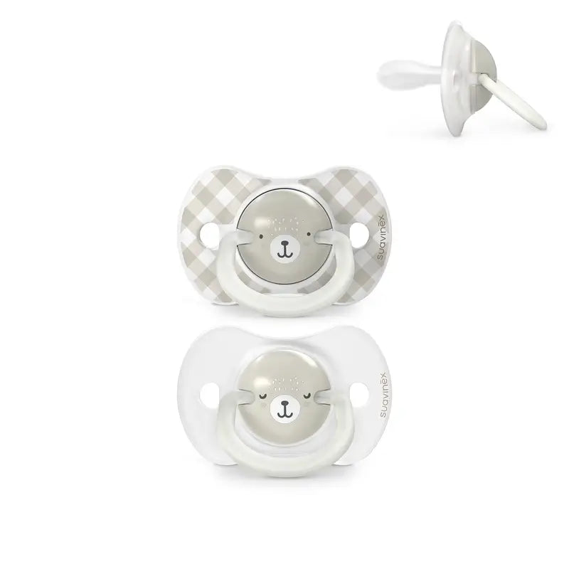 Suavinex Sucettes Night & Day Tétine Night & Day Sx Pro 0/6 Mois Gris, 2 unités