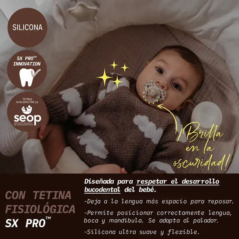 Suavinex Sucettes Night & Day Tétine Night & Day Sx Pro 6/18 Mois Rose, 2 unités