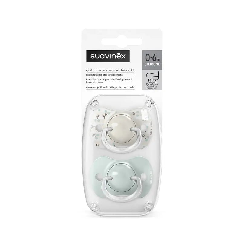 Suavinex Sucettes Tétine Sx Pro 0/6 Mois Birdies Green, 2 unités