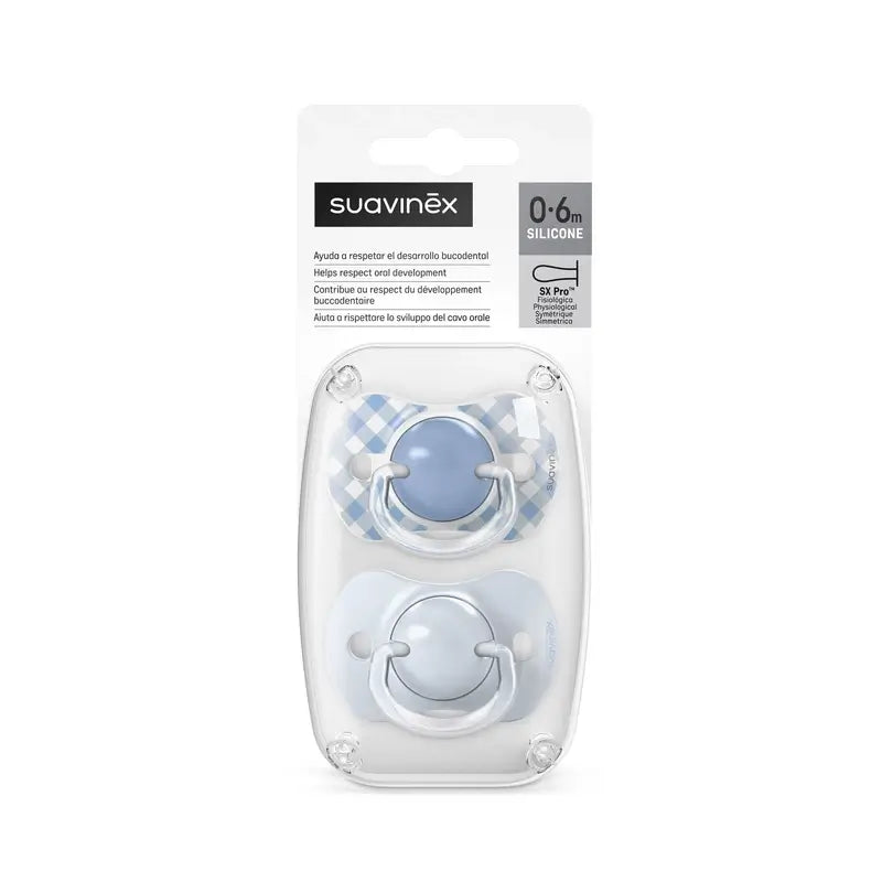 Suavinex Sucettes Sx Pro Teat 0/6 Mois Wild&Free Blue, 2 unités