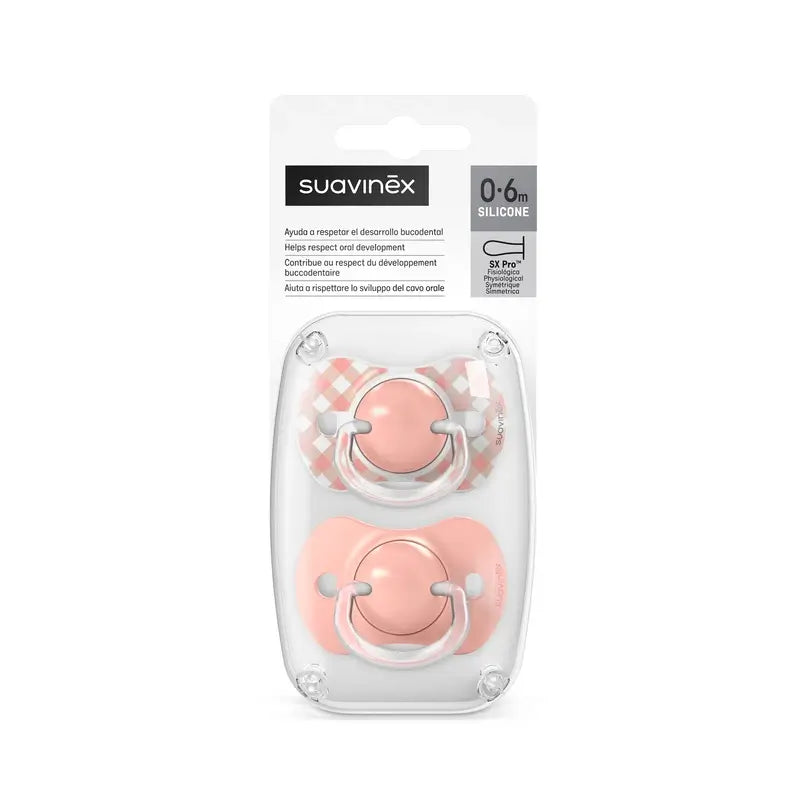 Suavinex Sucettes Sx Pro Teat 0/6 Mois Wild&Free Pink, 2 unités