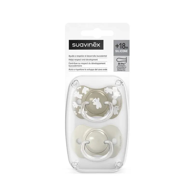 Suavinex Sucettes Sx Pro Teat +18 Mois Wild&Free Beige, 2 unités