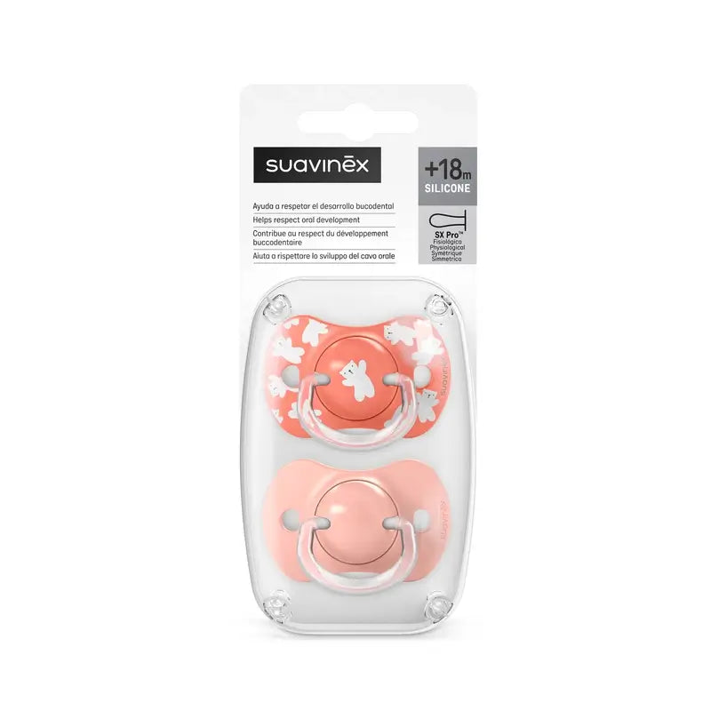 Suavinex Sucettes Sx Pro Teat +18 Months Wild&Free Pink, 2 unités
