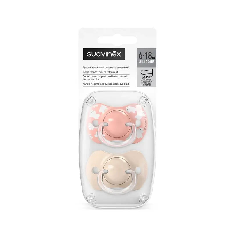 Suavinex Sucettes Sx Pro Teat 6/18 Mois Wild&Free Pink, 2 unités